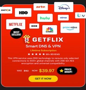 Getflix Smart DNS & VPN: Lifetime Subscription