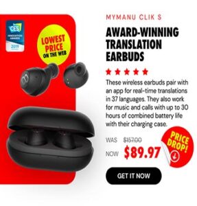 Award-Winning Translation Earbuds