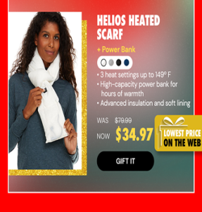 Helios Heated Scarf with Power Bank