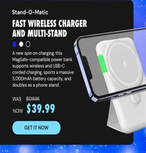 Stand-O-Matic Fast Wireless Charger & Multi-Stand